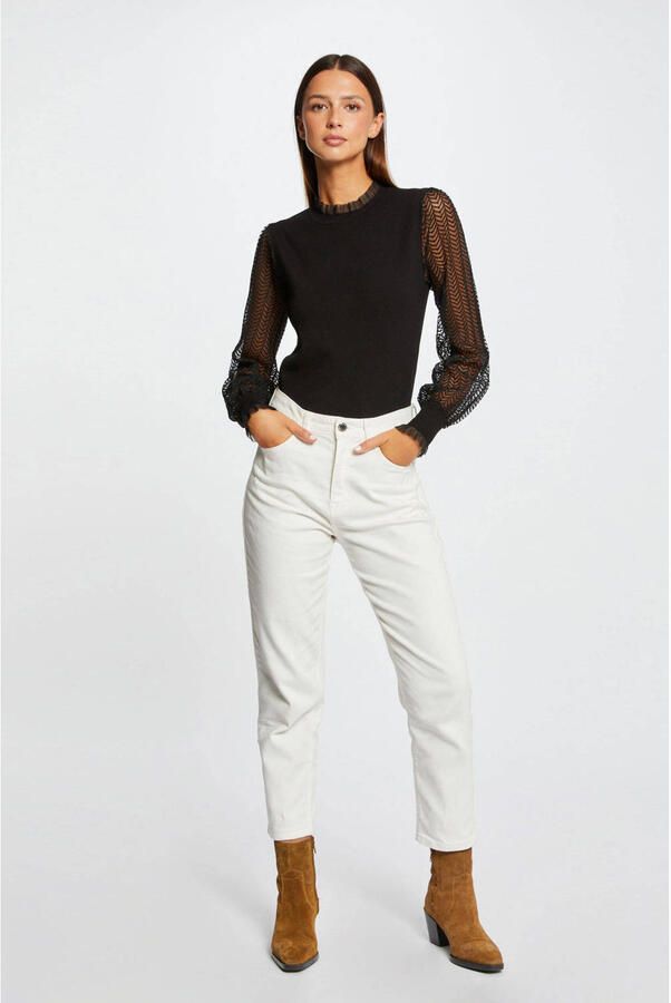 Morgan semi-transparante top met ruches zwart - Foto 2