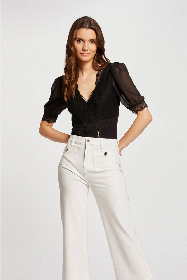 Morgan semi-transparante top zwart - Foto 3