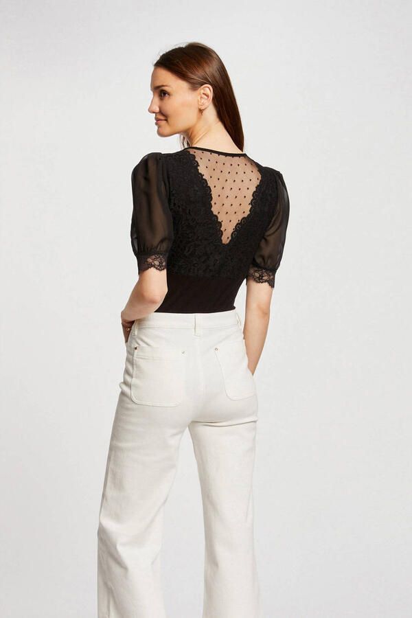 Morgan semi-transparante top zwart - Foto 2