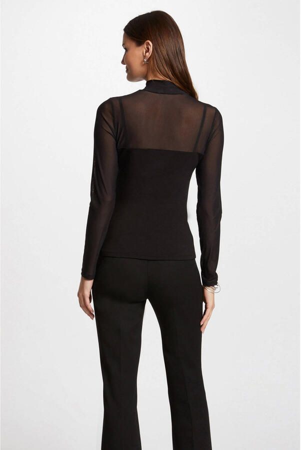 Morgan semi-transparante top zwart