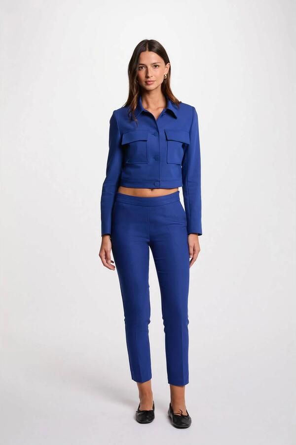 Morgan skinny regular waist broek blauw - Foto 3