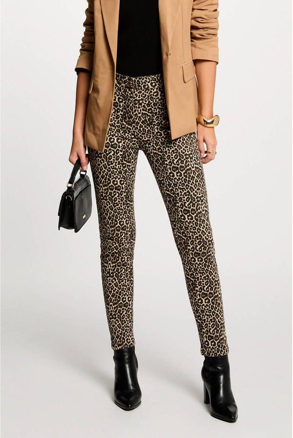 Morgan skinny regular waist broek bruin