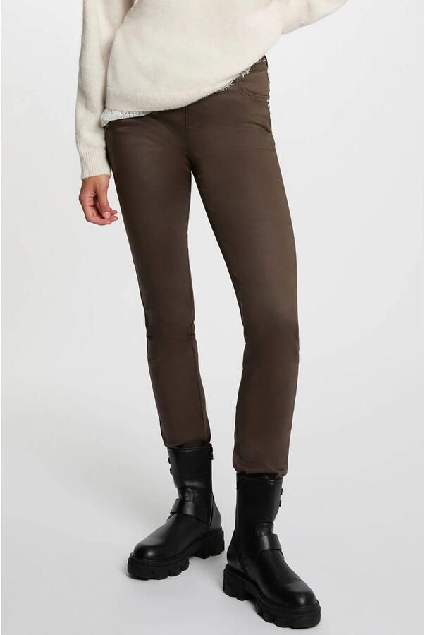 Morgan skinny tregging met studs donkergroen