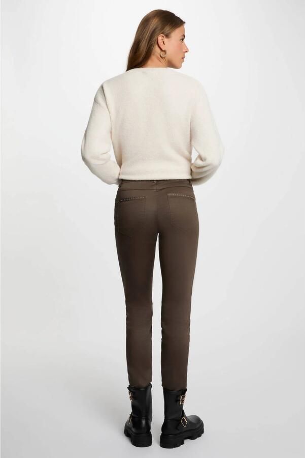 Morgan skinny tregging met studs donkergroen - Foto 3
