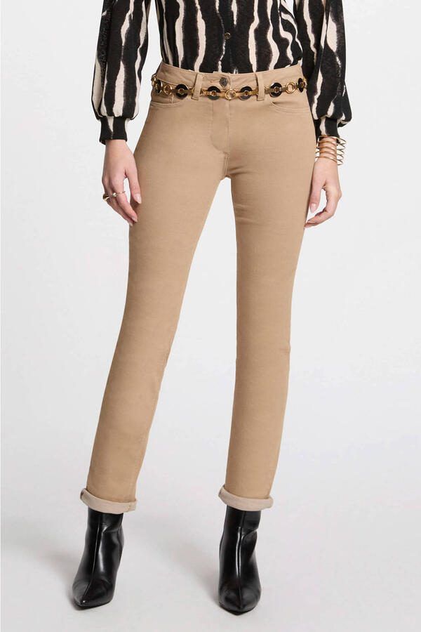 Morgan slim regular waist broek camel
