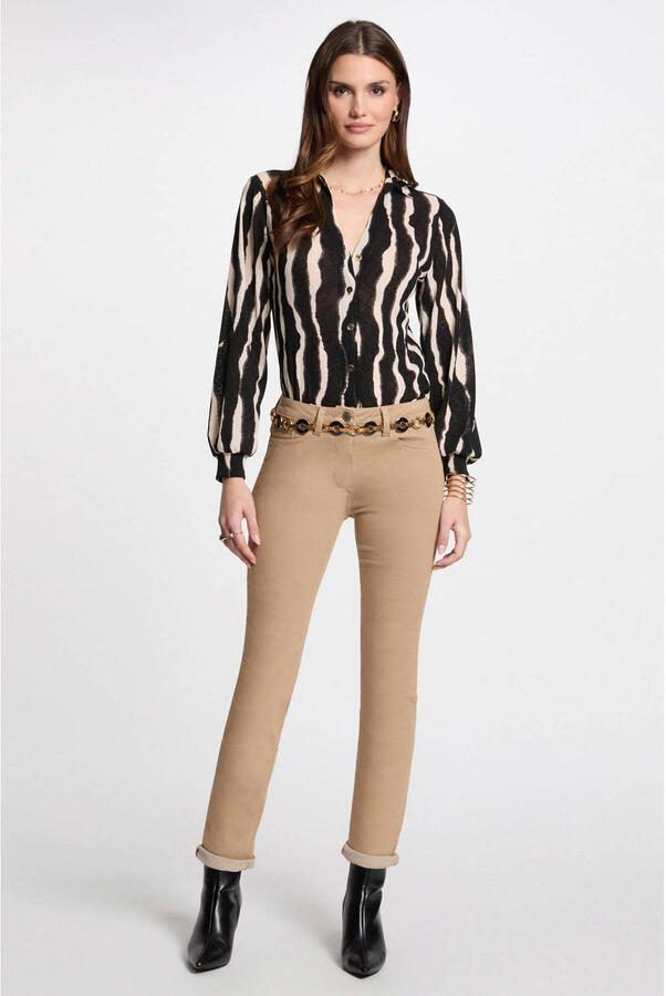 Morgan slim regular waist broek camel - Foto 2