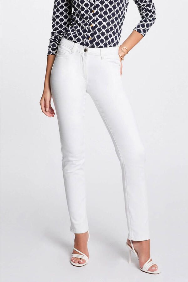 Morgan slim regular waist broek wit