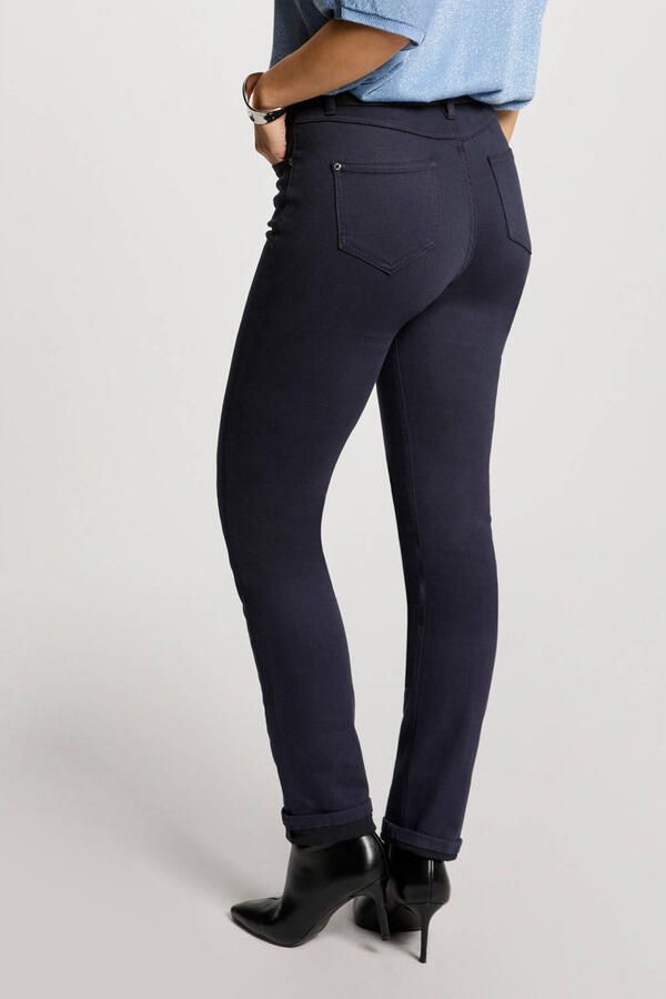 Morgan slim regular waist casual broek marine - Foto 2