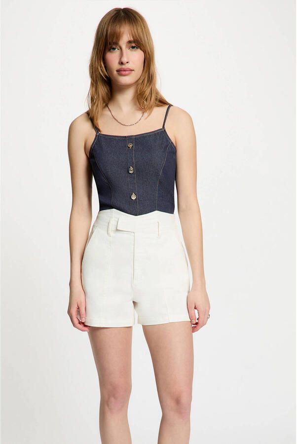 Morgan spaghettitop dark blue denim