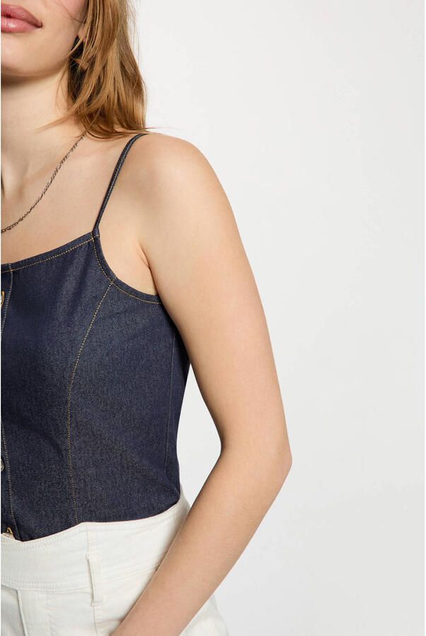 Morgan spaghettitop dark blue denim - Foto 2