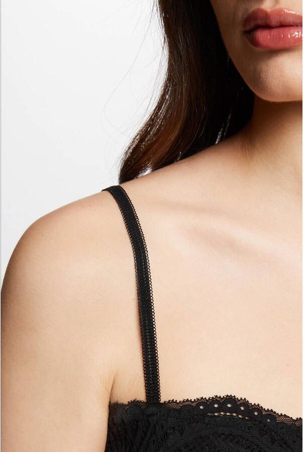 Morgan spaghettitop met kant zwart - Foto 2