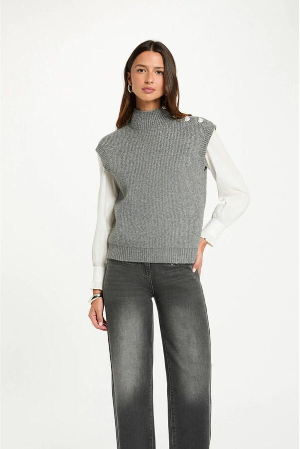 Morgan spencer met wol grijs - Foto 3