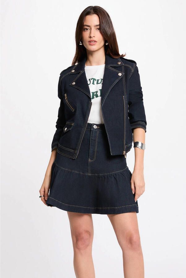 Morgan spijkerjas dark blue denim
