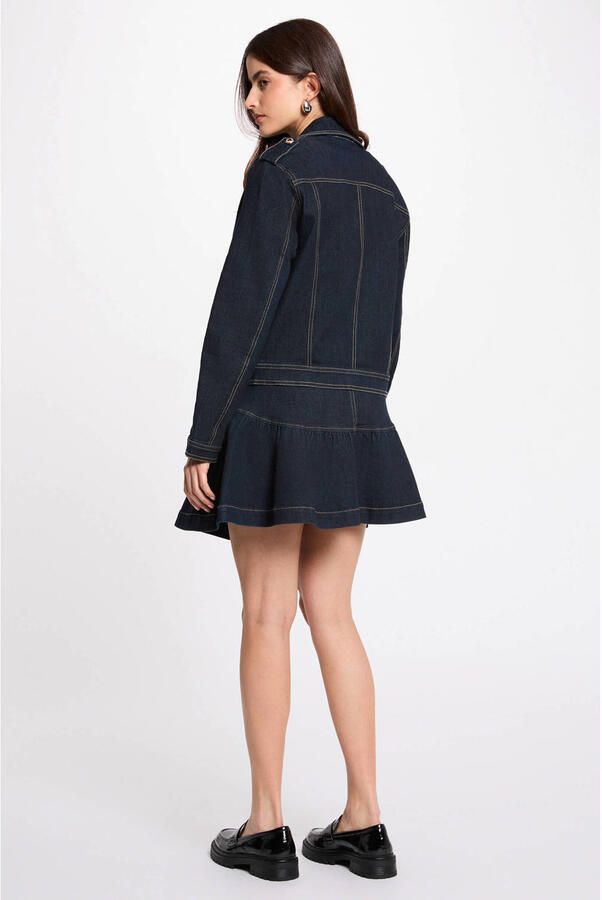 Morgan spijkerjas dark blue denim - Foto 3