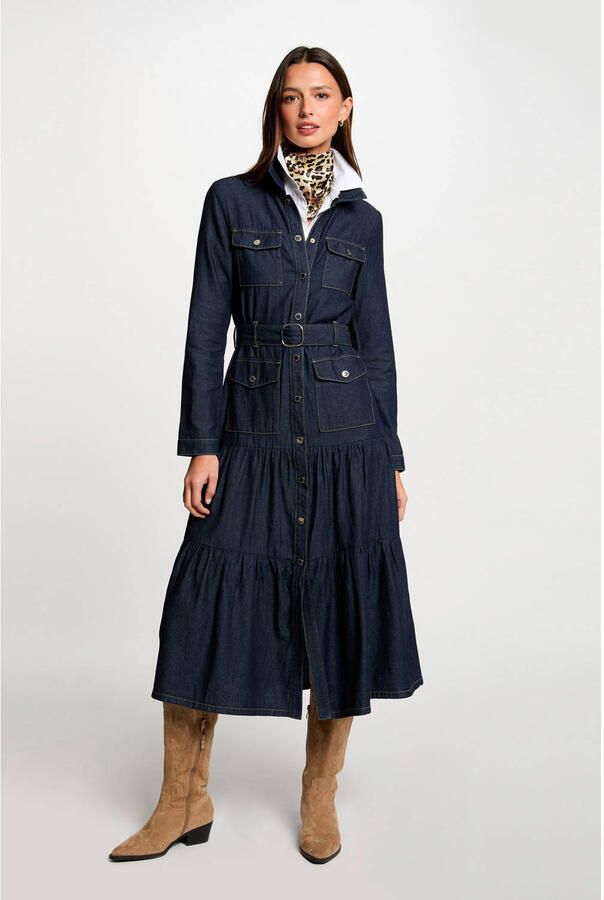 Morgan spijkerjurk dark blue denim - Foto 3