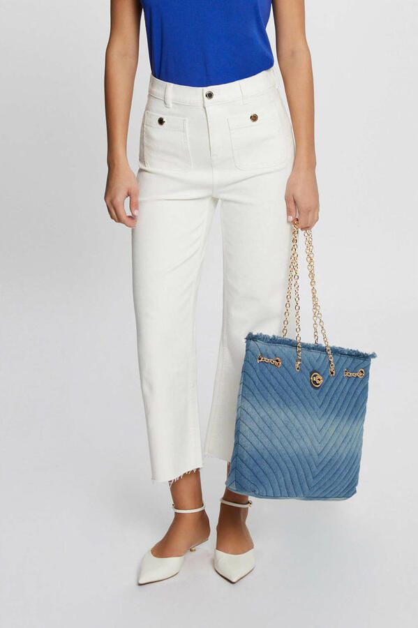 Morgan straight high waist cropped broek ecru
