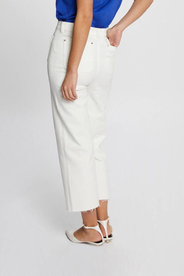 Morgan straight high waist cropped broek ecru - Foto 3