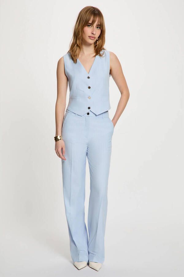 Morgan straight high waist pantalon lichtblauw