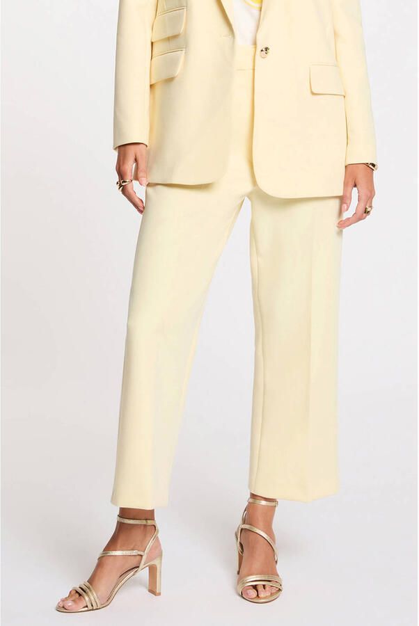 Morgan straight high waist pantalon lichtgeel