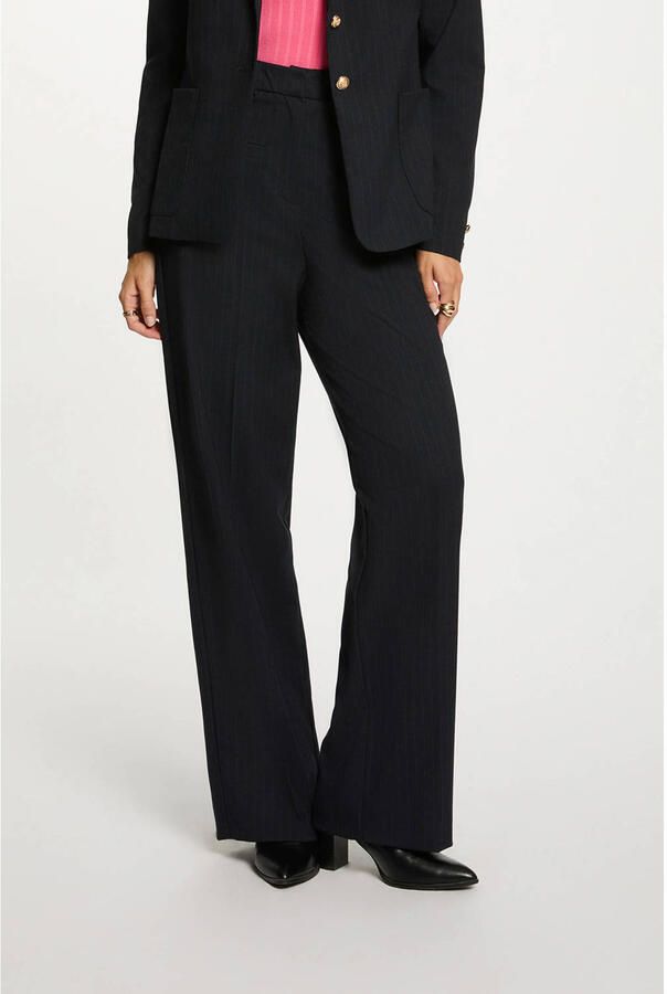 Morgan straight high waist pantalon marineblauw