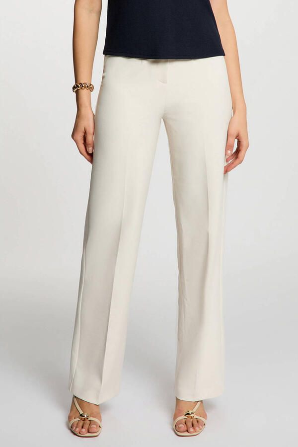 Morgan straight high waist pantalon zand