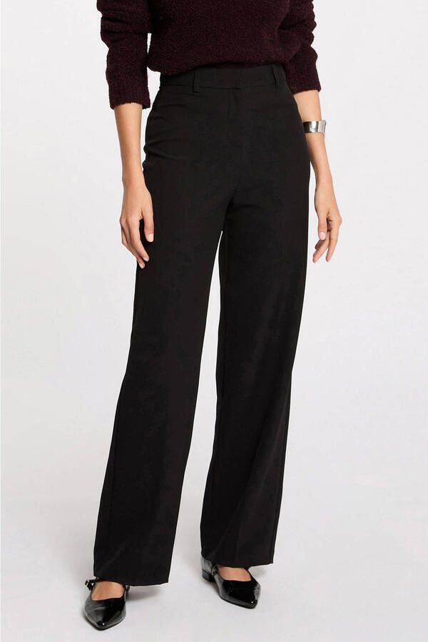 Morgan straight high waist pantalon zwart
