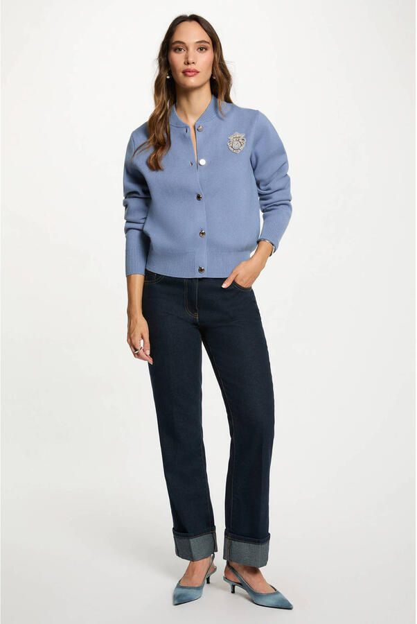Morgan straight leg jeans dark blue denim - Foto 2