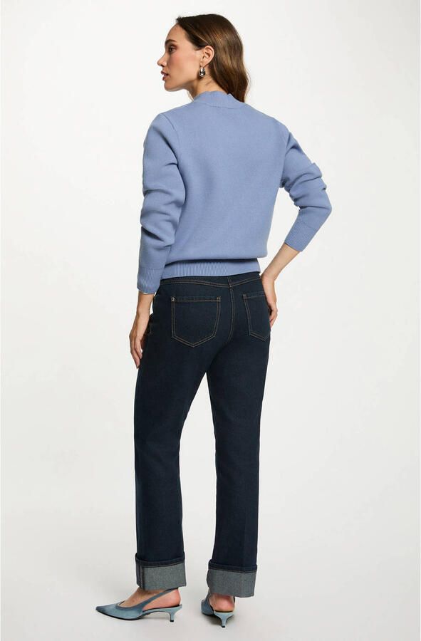 Morgan straight leg jeans dark blue denim - Foto 3