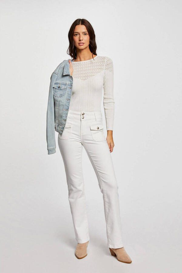 Morgan straight leg jeans ecru - Foto 2