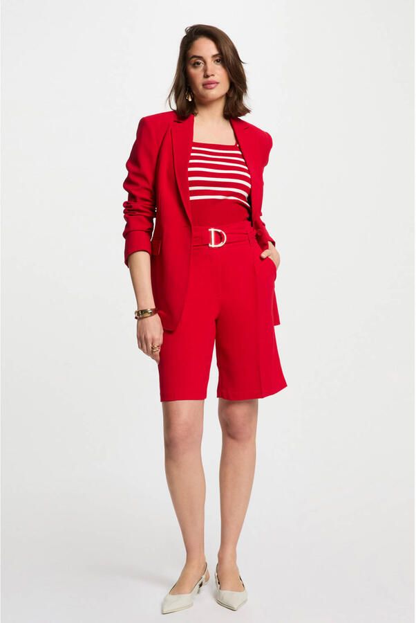 Morgan straight regular waist bermuda short rood