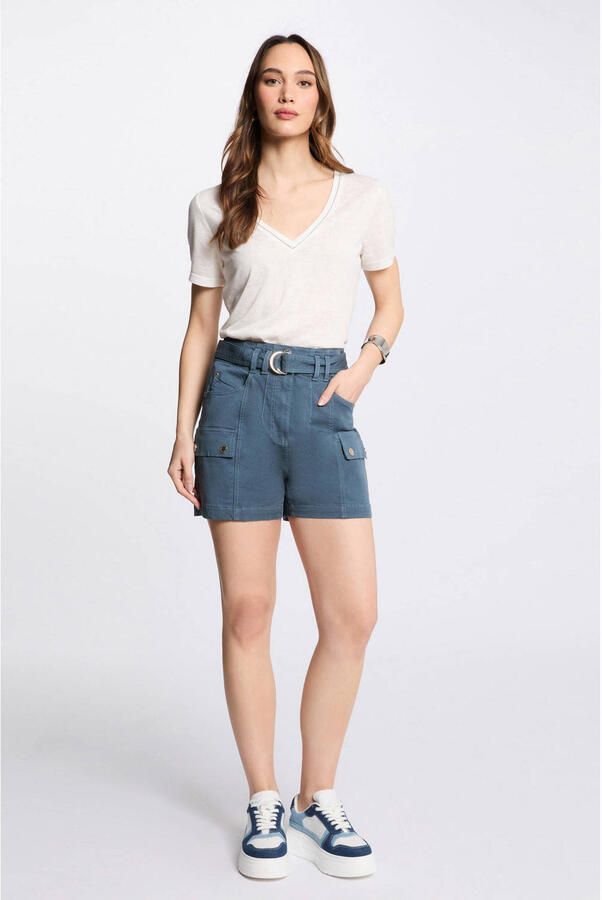 Morgan straight regular waist cargo short petrol - Foto 2