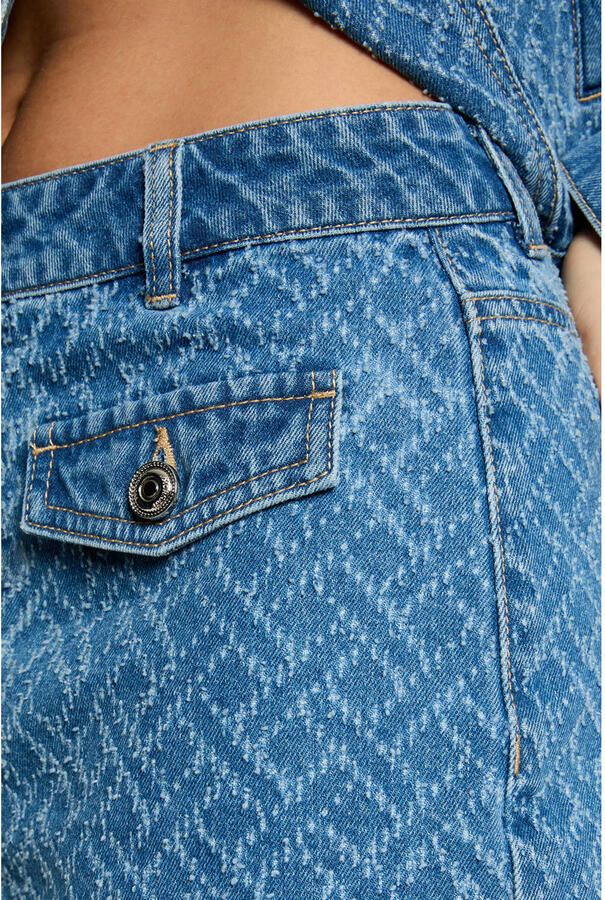 Morgan straight regular waist short medium blue denim - Foto 2