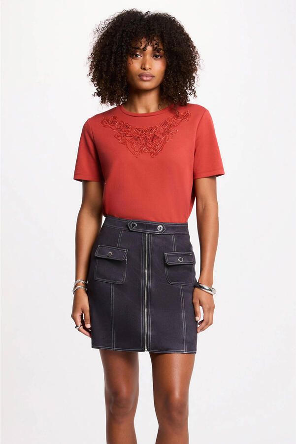 Morgan T-shirt donker oranje met glitter