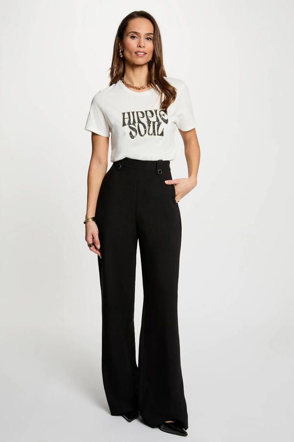 Morgan T-shirt ecru met pailletten - Foto 2