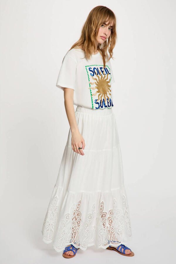 Morgan T-shirt met glitter wit