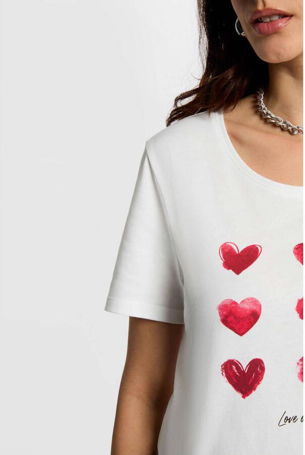 Morgan T-shirt met hartjes wit - Foto 2