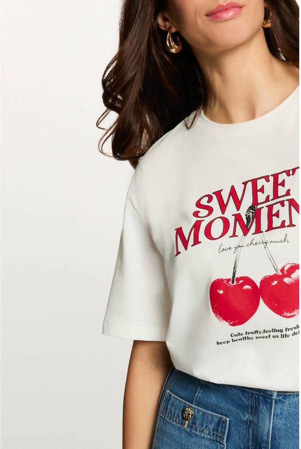 Morgan T-shirt met print wit - Foto 2