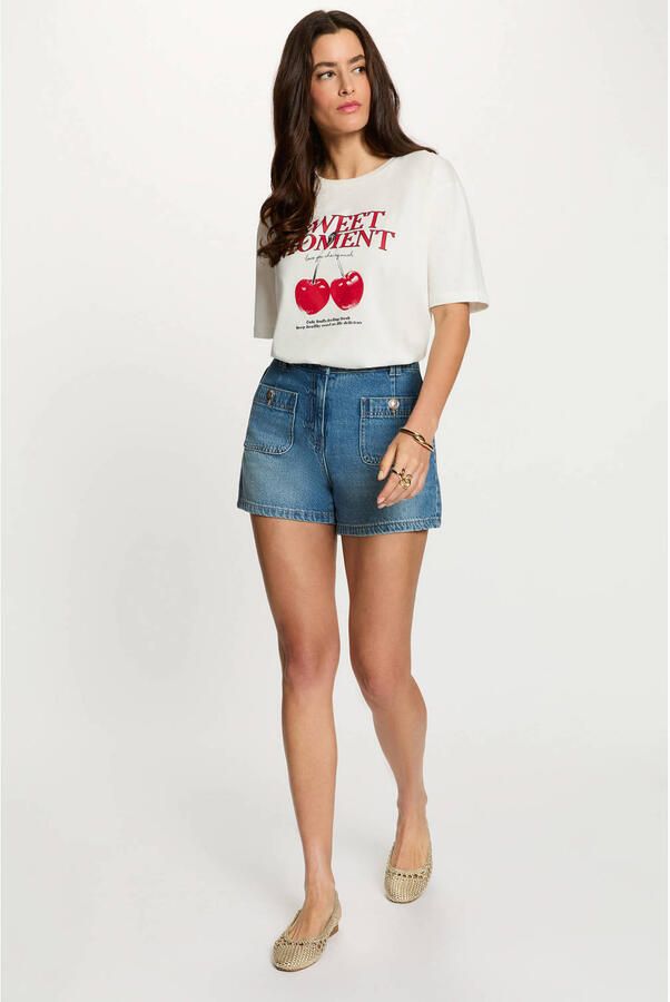 Morgan T-shirt met print wit - Foto 3