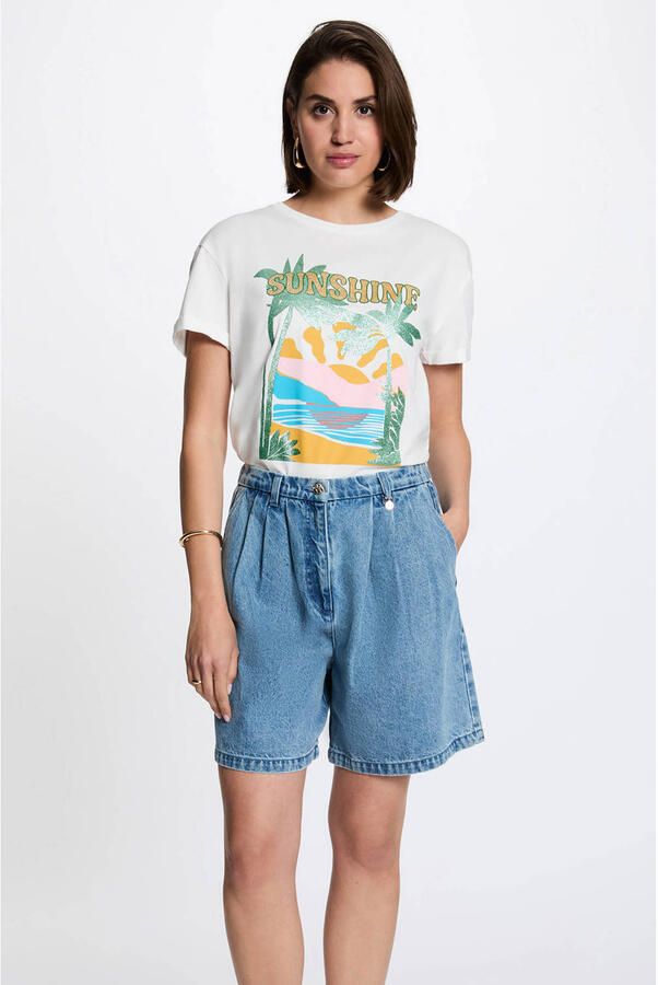 Morgan T-shirt met print wit
