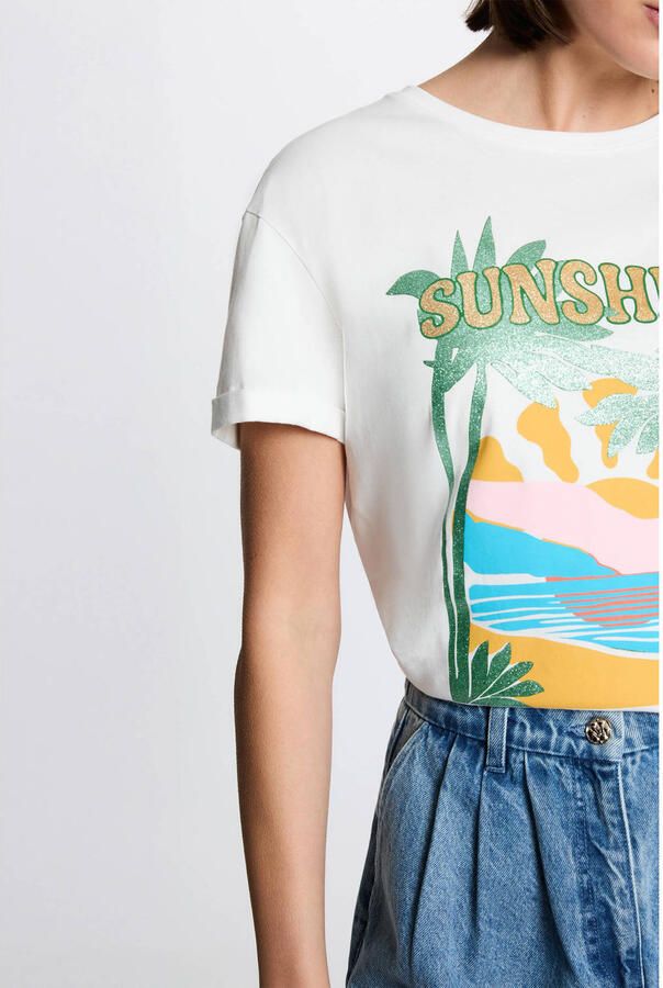 Morgan T-shirt met print wit - Foto 2