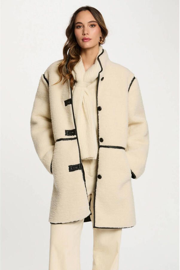 Morgan teddy jas ecru