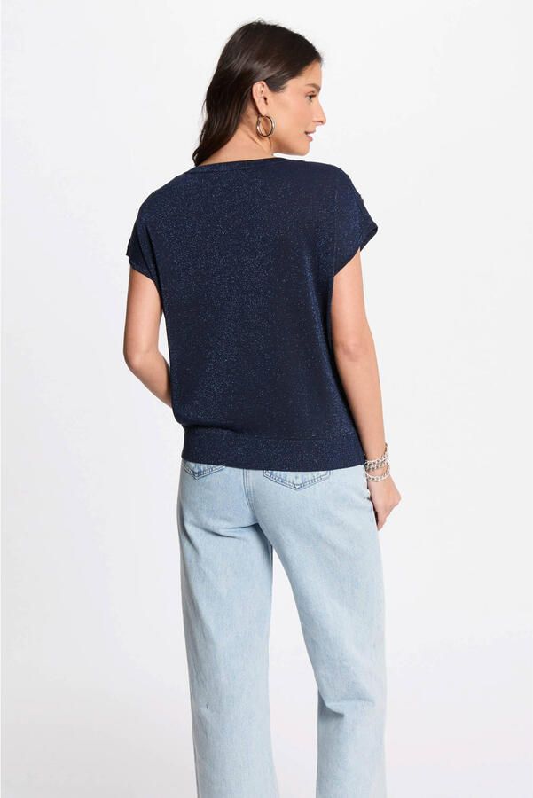 Morgan top blauw met lurex - Foto 3