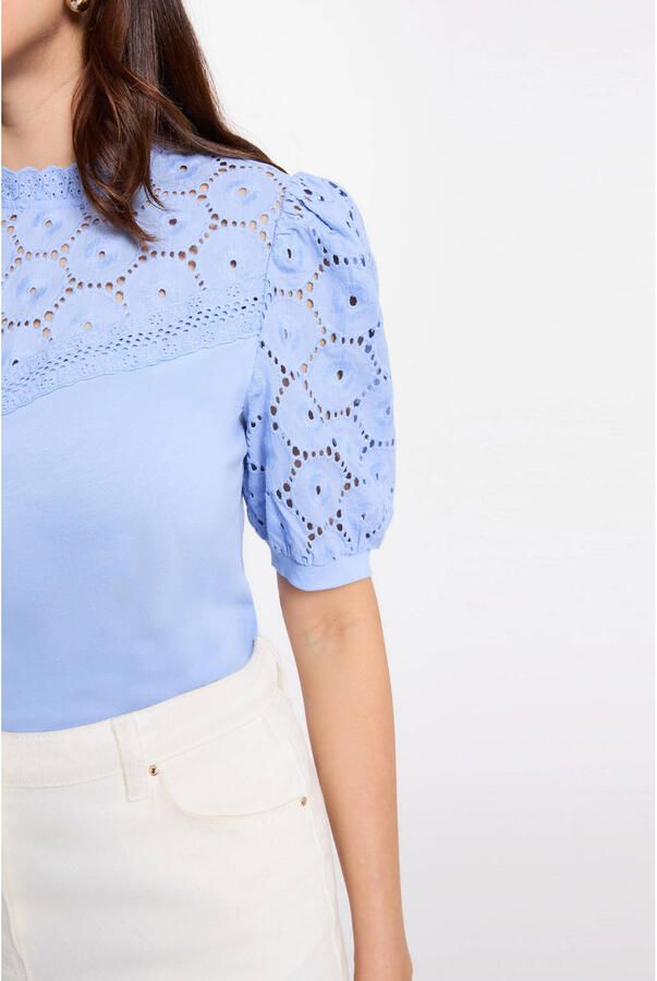 Morgan top broderie blauw - Foto 2