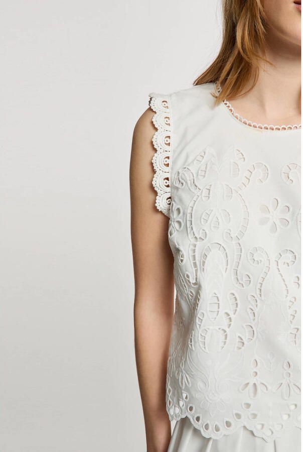 Morgan top broderie ecru - Foto 2