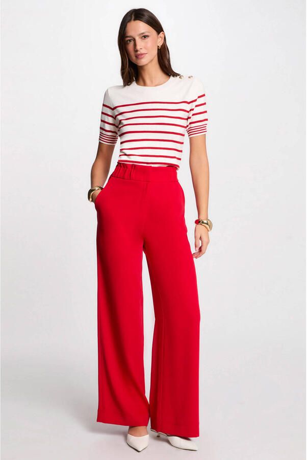 Morgan top ecru rood - Foto 3