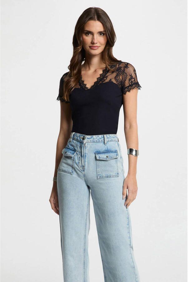 Morgan top marineblauw
