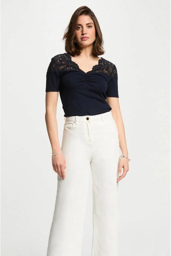 Morgan top marineblauw