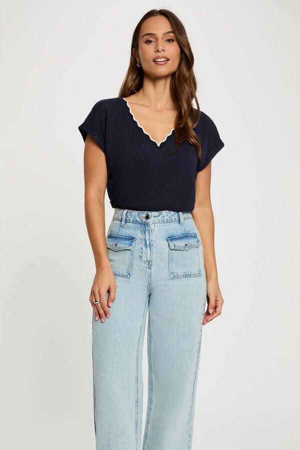 Morgan top marineblauw