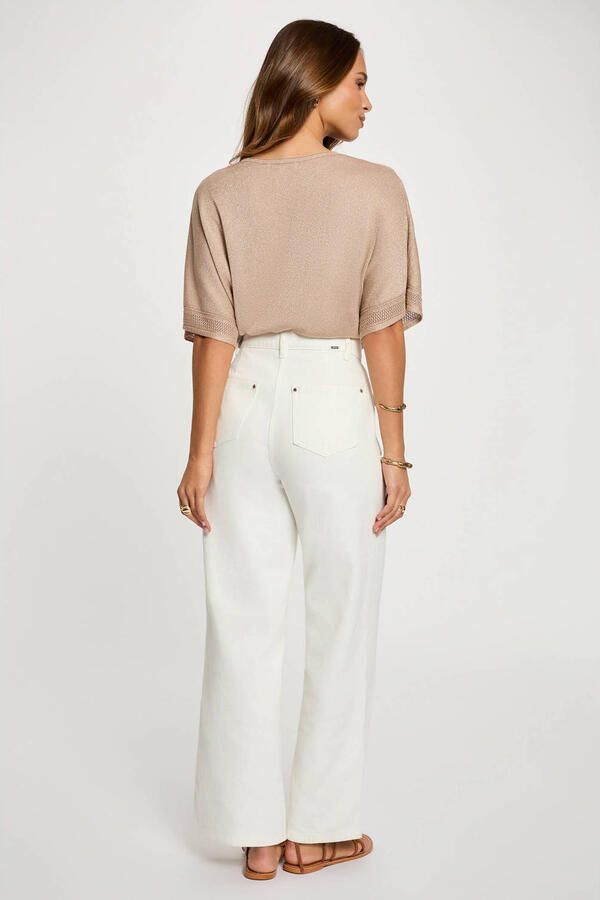 Morgan top met glitter warm taupe - Foto 3