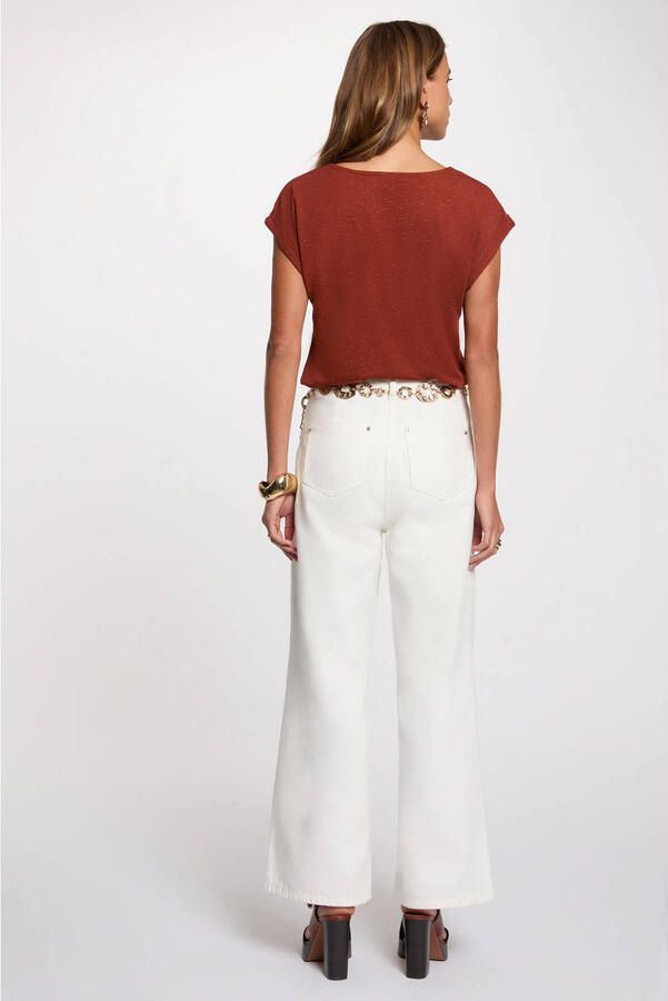 Morgan top met glitters cognac - Foto 3